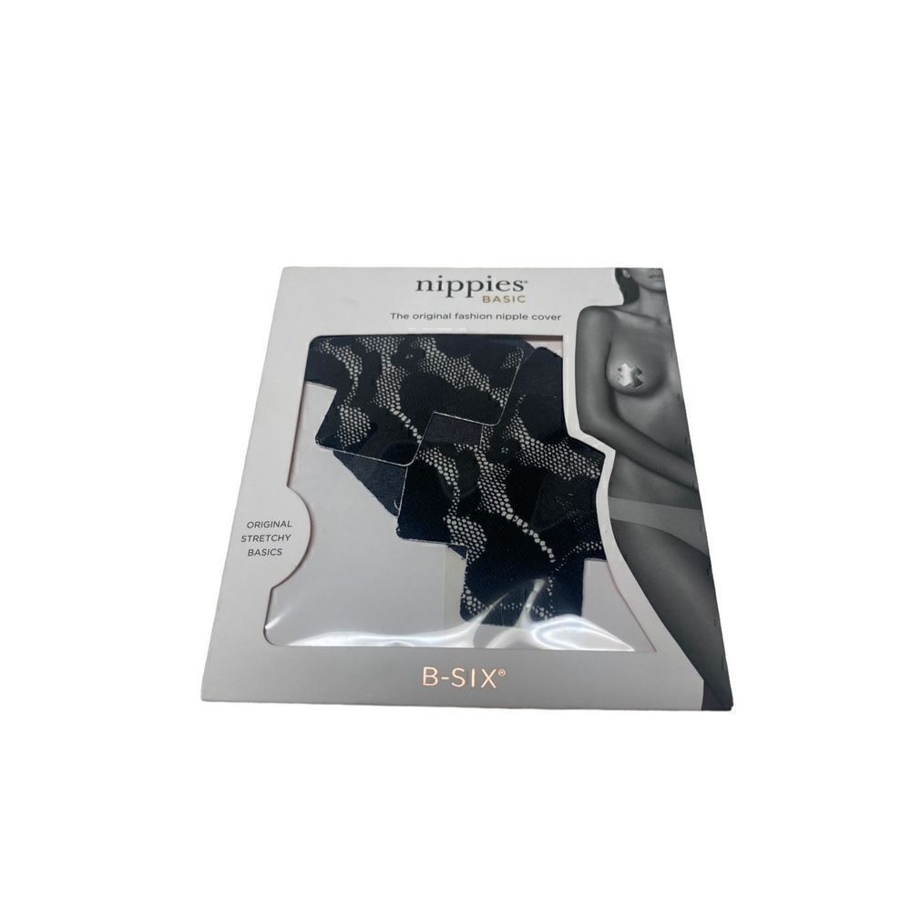 B-Six Nippies Basic Nipple Pasties Black Heart 4pairs‎